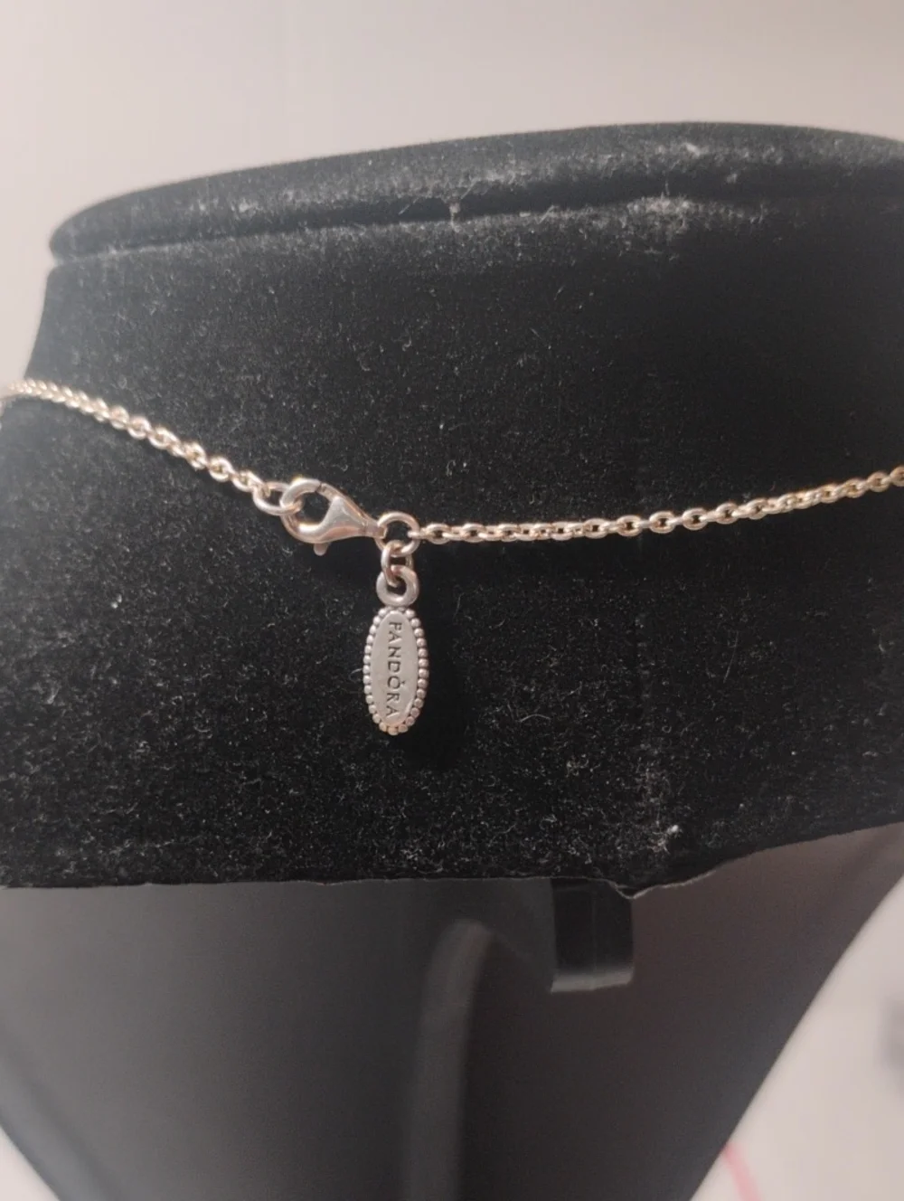 Pandora Lavender Enamel Disc Promise Necklace • Sterling Silver • EUC